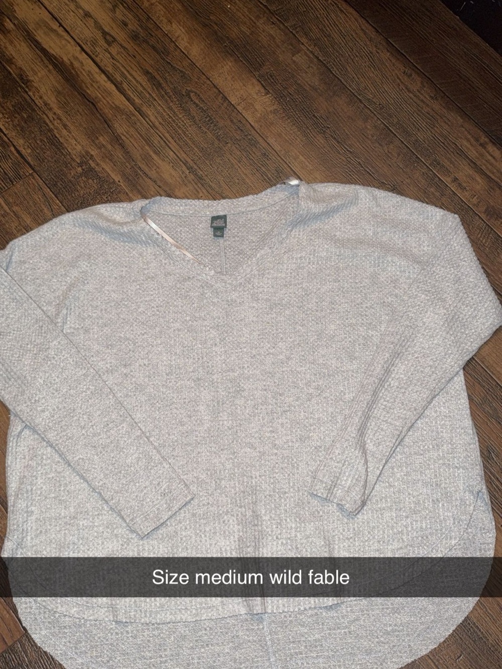 wild fable Light Gray V-Neck Pullover Sweater